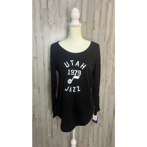 NWT Utah Jazz Women's Long Sleeve Graphic T-Shirt Black Size Large‎ NBA Official - Picture 1 of 5